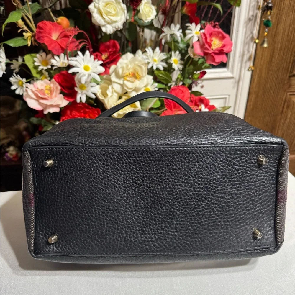 Burberry Black Pebbled Leather Hobo Shoulder Bag